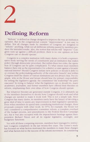 Not for the Short Winded: Congressional Reform 1961-1986
