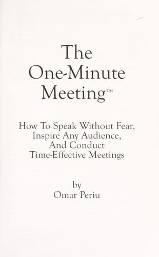 The one-minute meeting
