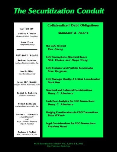 Collateralized Debt Obligations Standard and Poor's