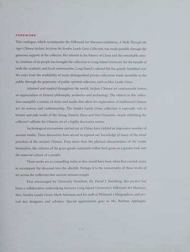 A Walk Through the Ages: Chinese Archaic Art from the Sondra Landy Gross Collection