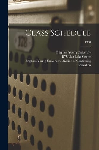 Class Schedule; 1958
