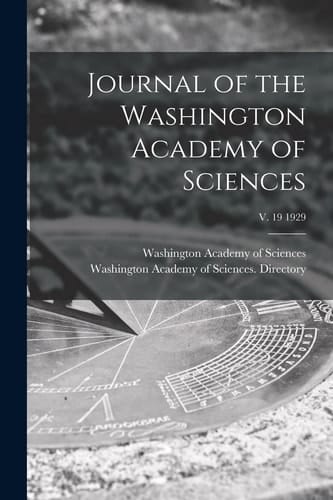 Journal of the Washington Academy of Sciences; V. 19 1929