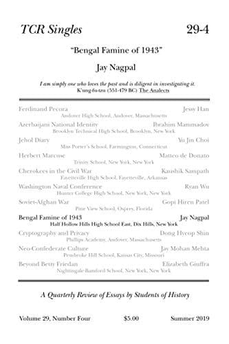 TCR Singles 29-4 Bengal Famine of 1943