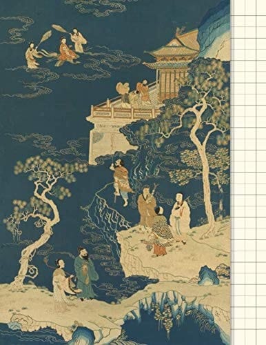 Tian Zi Ge Notebook An Exercise Workbook: Squared Paper for Chinese Writing Practice: 140 Squares Per Page: Vintage Chinese Art Cover Design: Volume 14