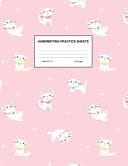 Handwriting Practice Sheets Cute Blank Lined Paper Notebook for Writing Exercise and Cursive Worksheets - Perfect Workbook for Preschool, Kindergarten, 1st, 2nd, 3rd and 4th Grade Kids - Product Code A4 9483