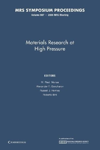 Materials Research at High Pressure: Volume 987