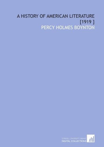 A History of American Literature [1919 ]
