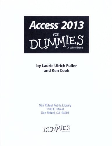 Access 2013 For Dummies
