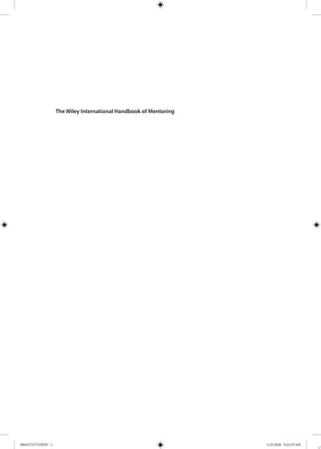 The Wiley International Handbook of Mentoring