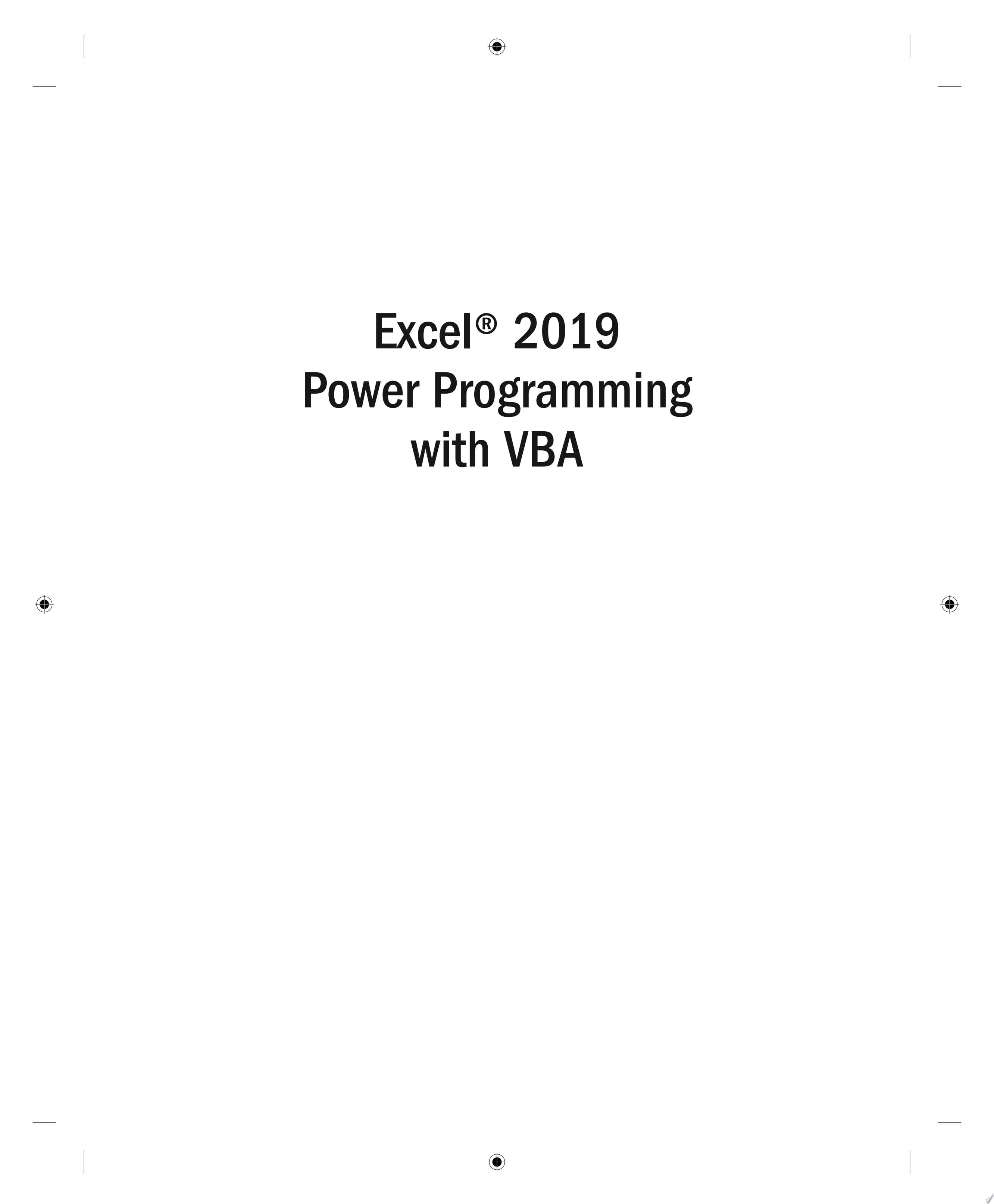 Excel 2019 Power Programming with VBA