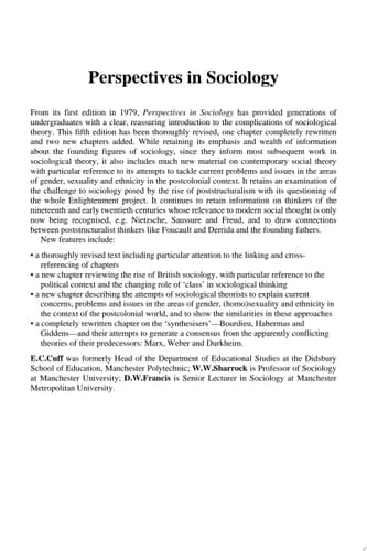 Perspectives in Sociology