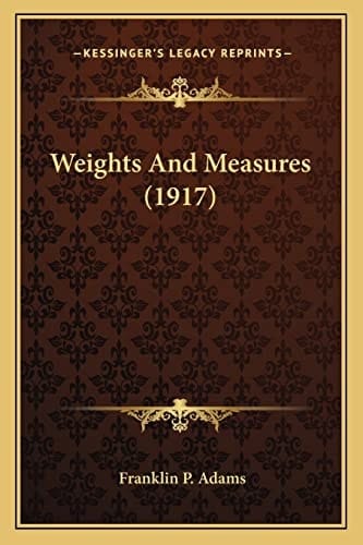 Weights And Measures (1917)
