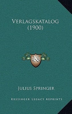 Verlagskatalog (1900) (German Edition)