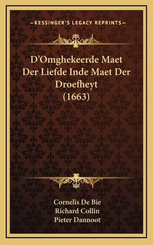 D'Omghekeerde Maet Der Liefde Inde Maet Der Droefheyt (1663) (Dutch Edition)