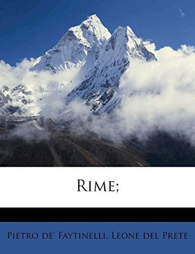 Rime; (Italian Edition)