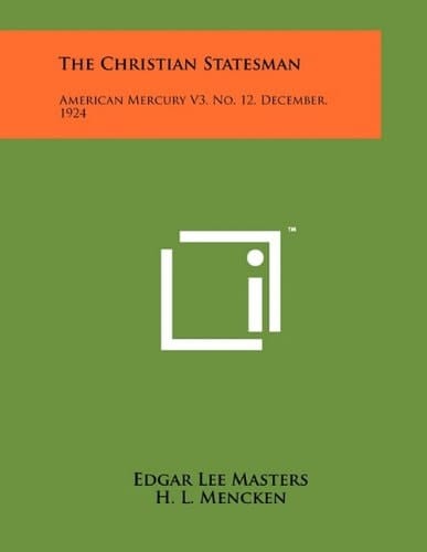 The Christian Statesman American Mercury V3, No. 12, December, 1924