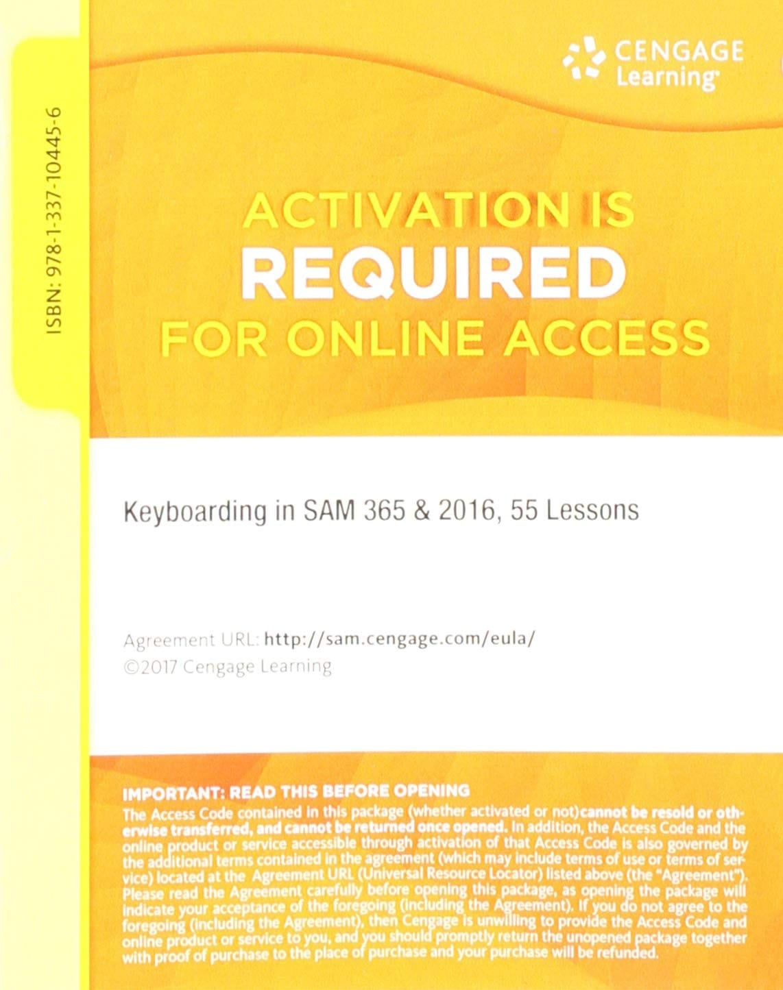 Keyboarding in SAM 365 & 2016 55 Lessons with Word Processing, Printed Access Card