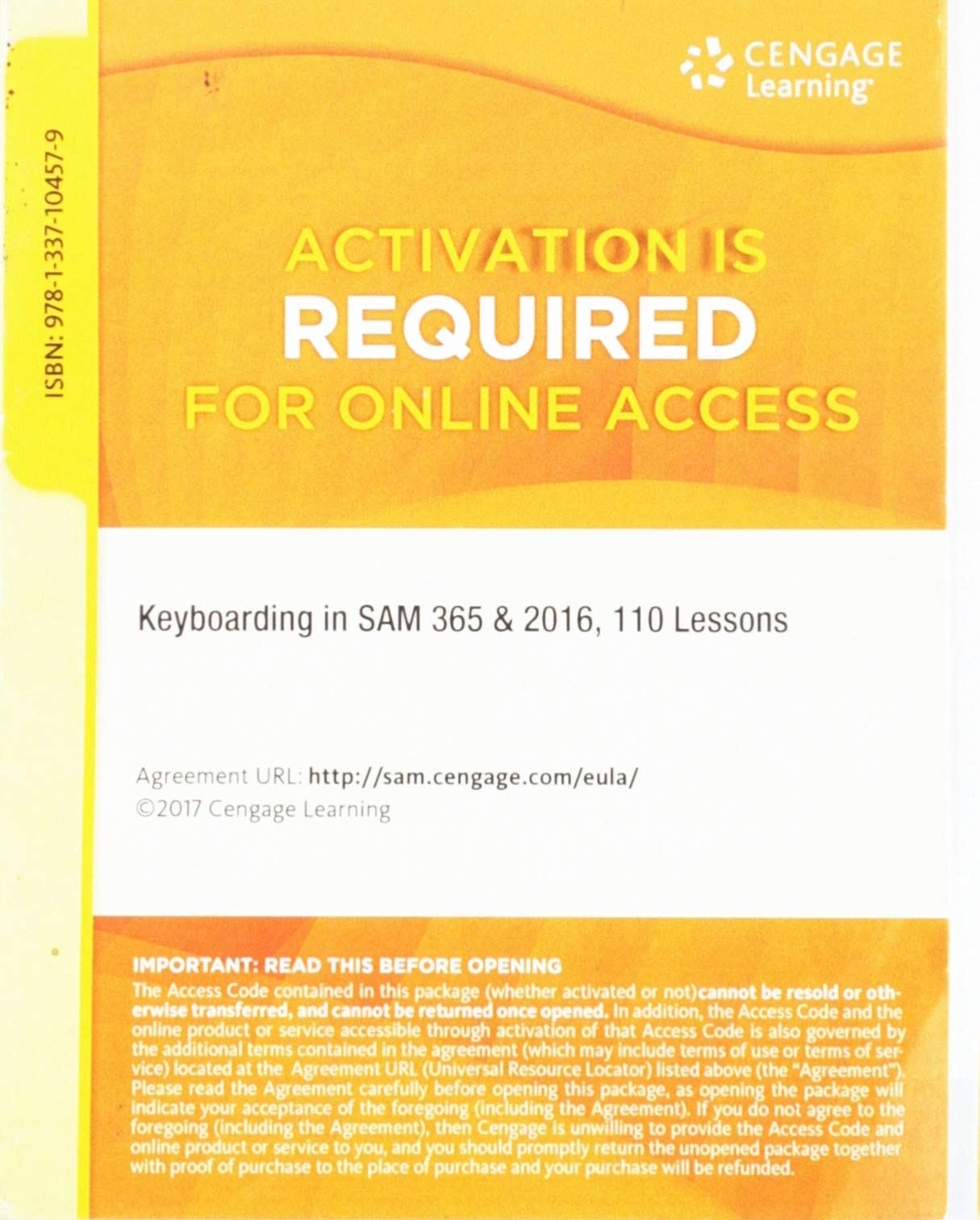 Keyboarding in SAM 365 & 2016 110 Lessons with Word Processing, Printed Access Card