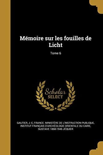 Mémoire sur les fouilles de Licht; Tome 6