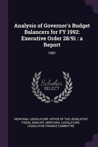 Analysis of Governor's Budget Balancers for Fy 1992 Executive Order 28/91: a Report: 1991