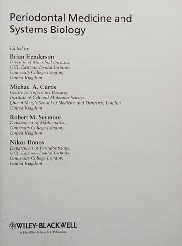 Periodontal medicine and systems biology