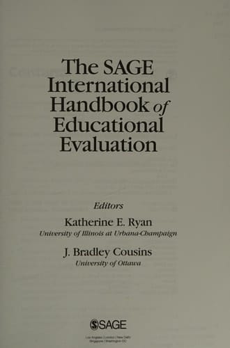 The SAGE International Handbook of Educational Evaluation