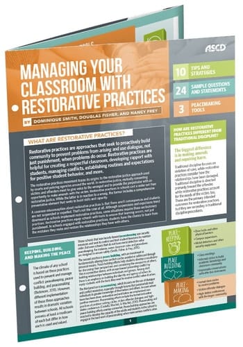 Managing Your Classroom with Restorative Practices Quick Reference Guide