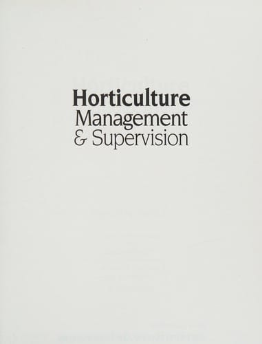 Horticulture management & supervision
