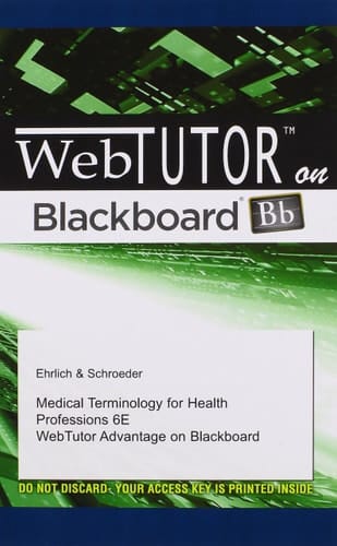 Medical Terminology/Hlth Professions 6e-Web Tutor Blackboard