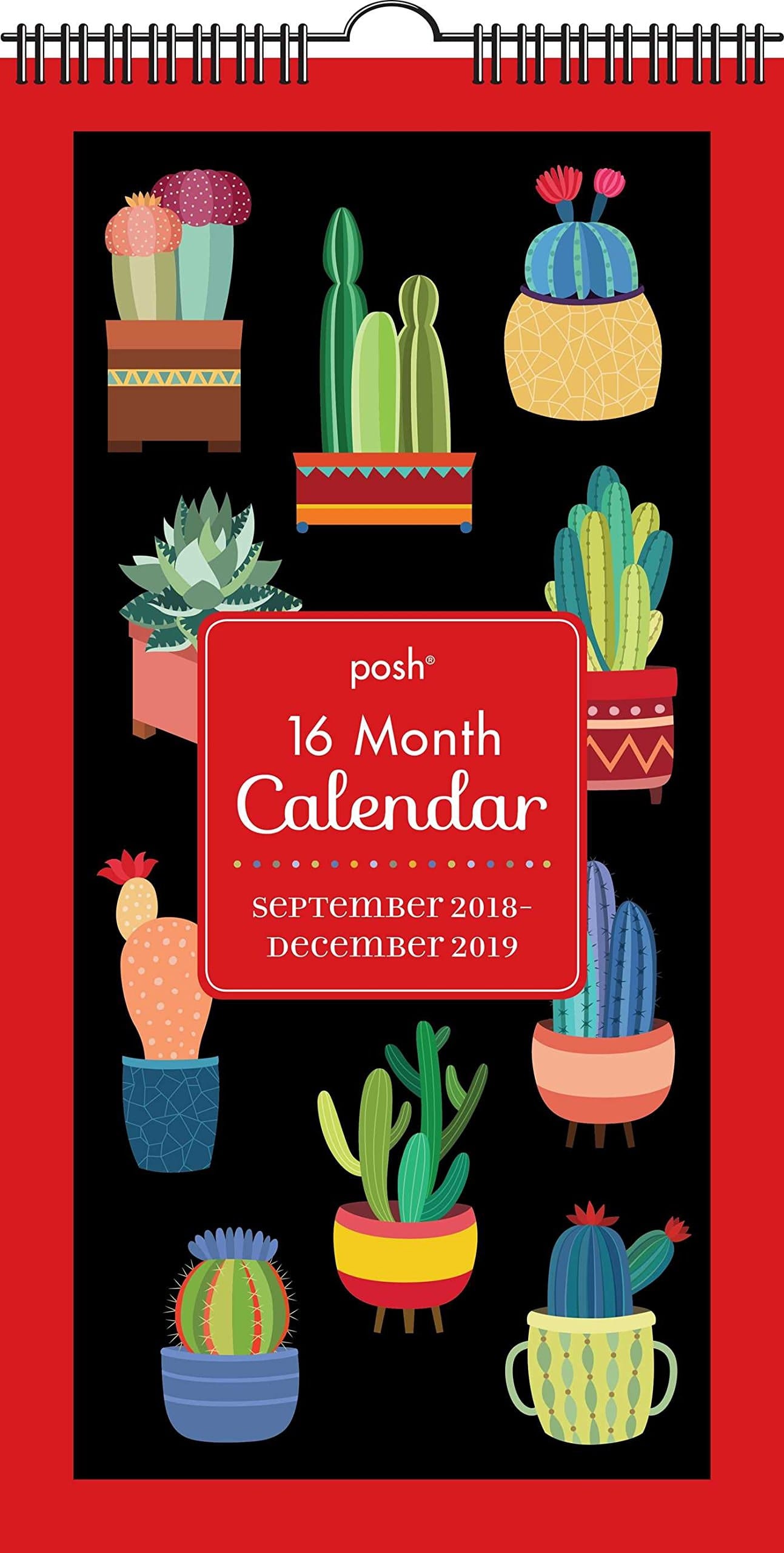 Posh: Succulents 16-Month 2018-2019 Wall Calendar