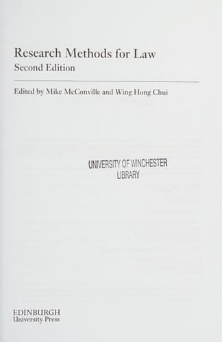 Research Methods for Law