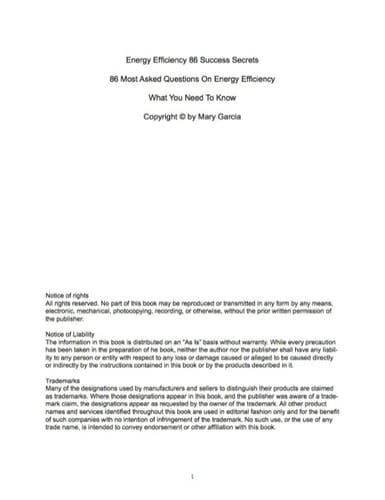 Energy Efficiency 86 Success Secrets - 86 Most Asked Questions On Energy Efficiency - What You Need To Know