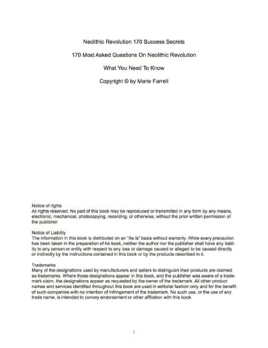 Neolithic Revolution 170 Success Secrets - 170 Most Asked Questions On Neolithic Revolution - What You Need To Know