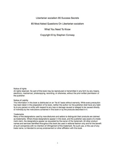 Libertarian socialism 85 Success Secrets - 85 Most Asked Questions On Libertarian socialism - What You Need To Know
