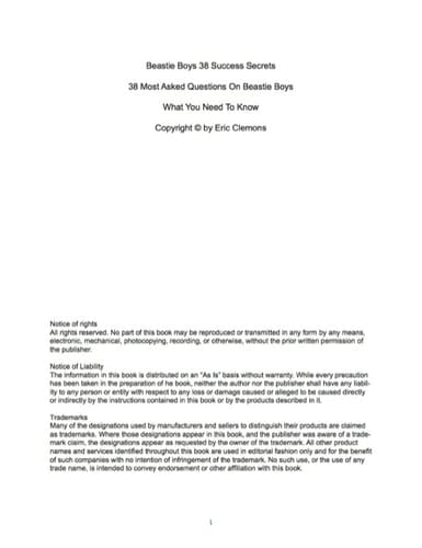 Beastie Boys 38 Success Secrets - 38 Most Asked Questions On Beastie Boys - What You Need To Know