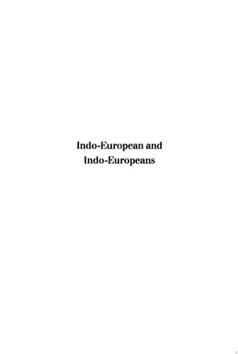 Indo-European and Indo-Europeans