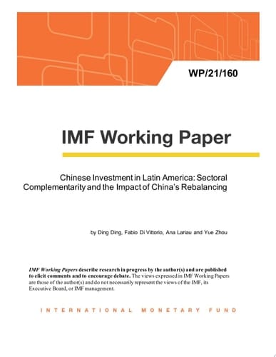 Chinese Investment in Latin America: Sectoral Complementarity and the Impact of China’s Rebalancing