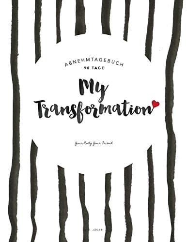 Abnehmtagebuch My Transformation - Diätbuch Zum Ausfüllen (90 Tage, Ca. A4 Format, Design: Streifen)