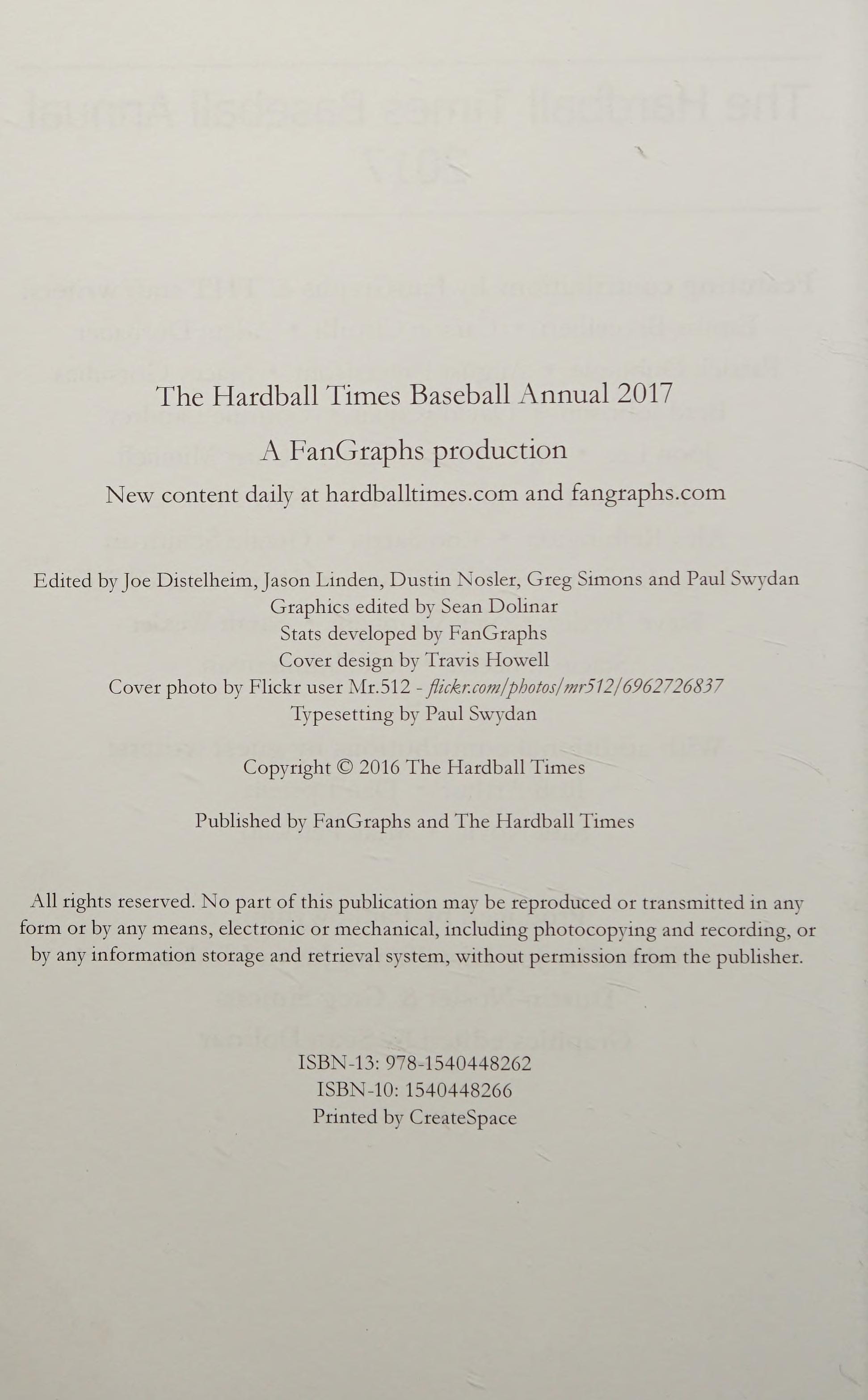 The Hardball Times Baseball Annual 2017
