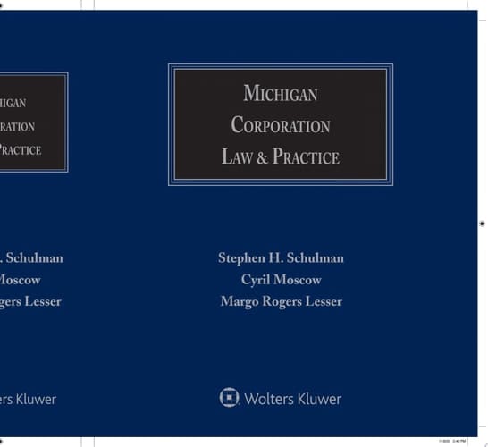 Michigan Corporation Law & Practice, Revised Edition