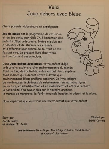 Joue dehors avec Bleue : super album de jeux et de coloriages