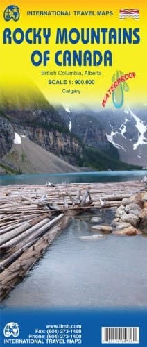 Rocky Mountains of Canada British Columbia, Alberta, Scale 1:900,000, Calgary