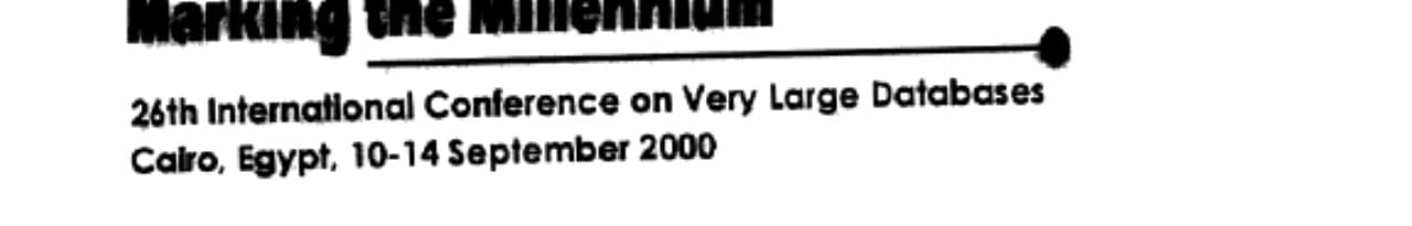 Proceedings of the 26th International Conference on Very Large Data Bases