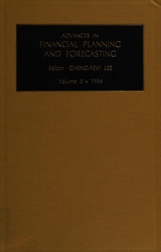 Advances in Financial Planning and Forecasting
