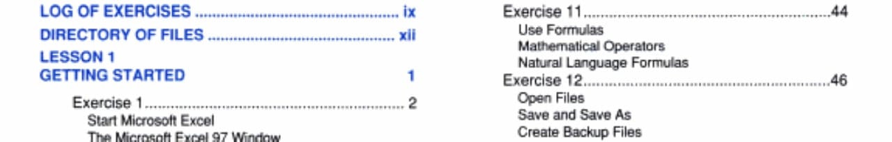 Learning Microsoft Excel 97