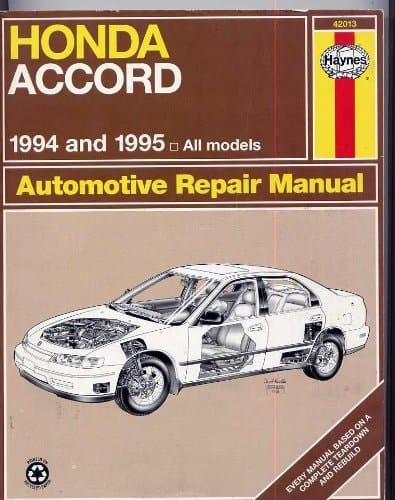 Honda Accord Automotive Repair Manual Models Covered, All Honda Accord Models 1994 Thru 1995