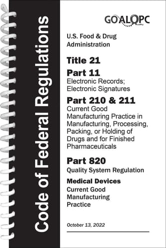 The CFR Title 21 Part 11, 210 & 211, 820 Memory Jogger