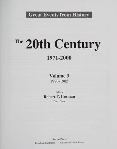 Great Events from History: 1980-1985