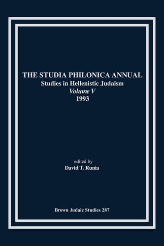 The Studia Philonica Annual V, 1993