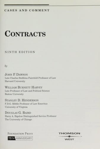 Contracts: Cases And Comment
